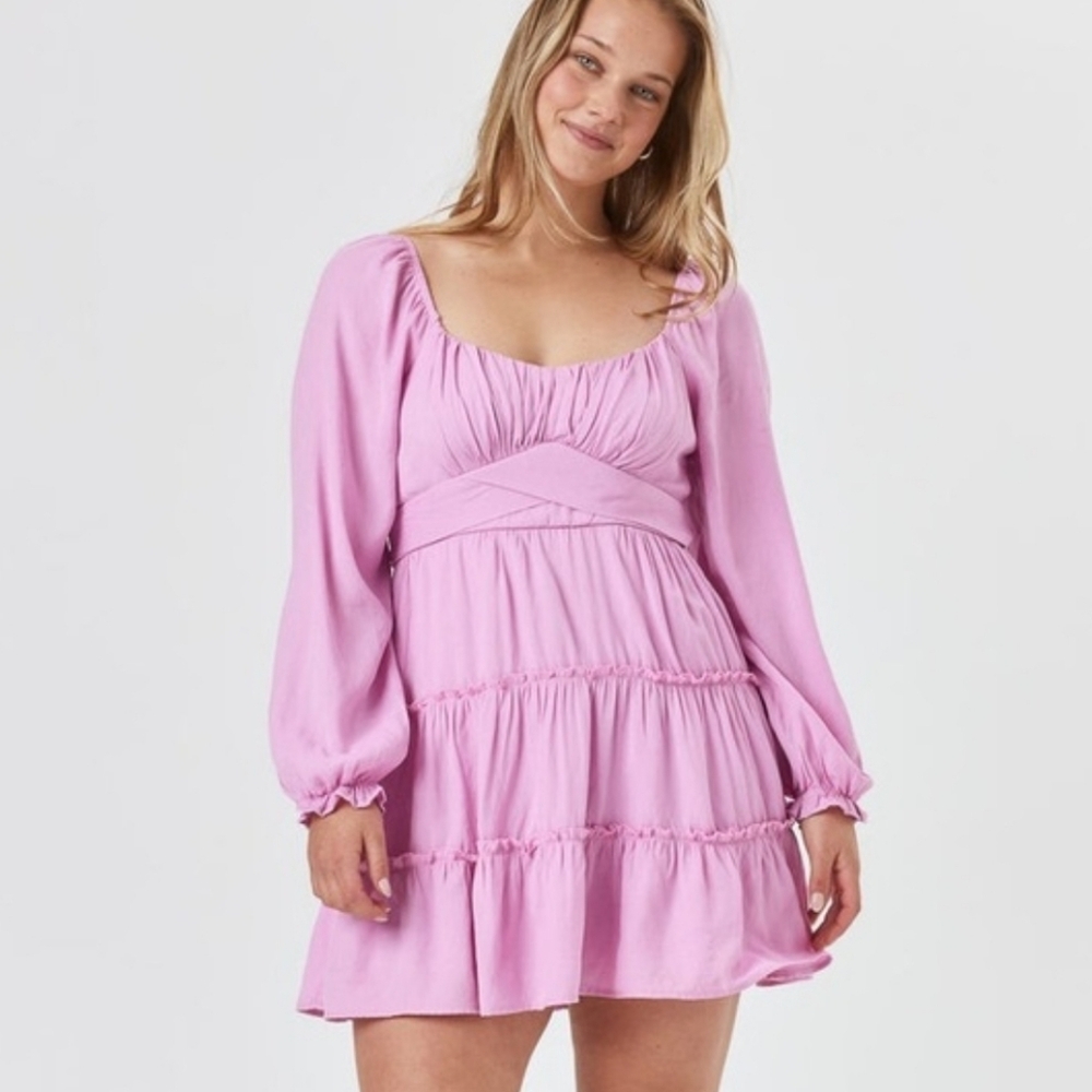 Altar'd State Long SleeveTiered Peasant Dress Lined L Large